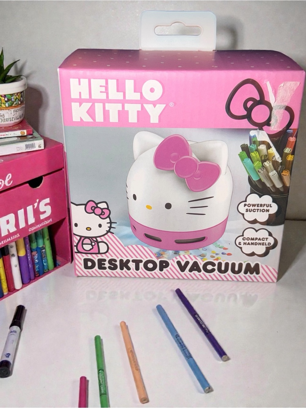 HELLO KITTY KITTY HEAD DESKTOP VACUUM SANRIO NIB - Picture 3 of 9